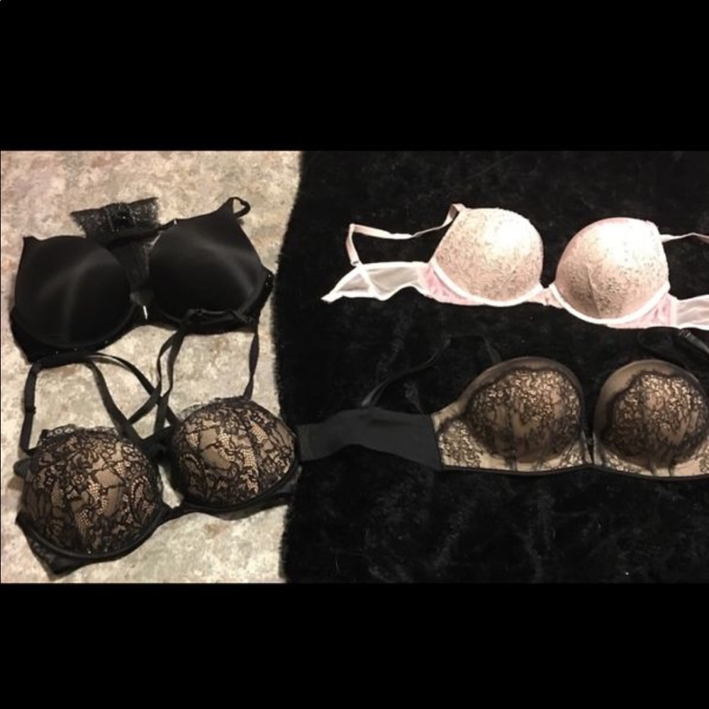 4 Victoria Secret Bombshell Bras Size 34B Like new